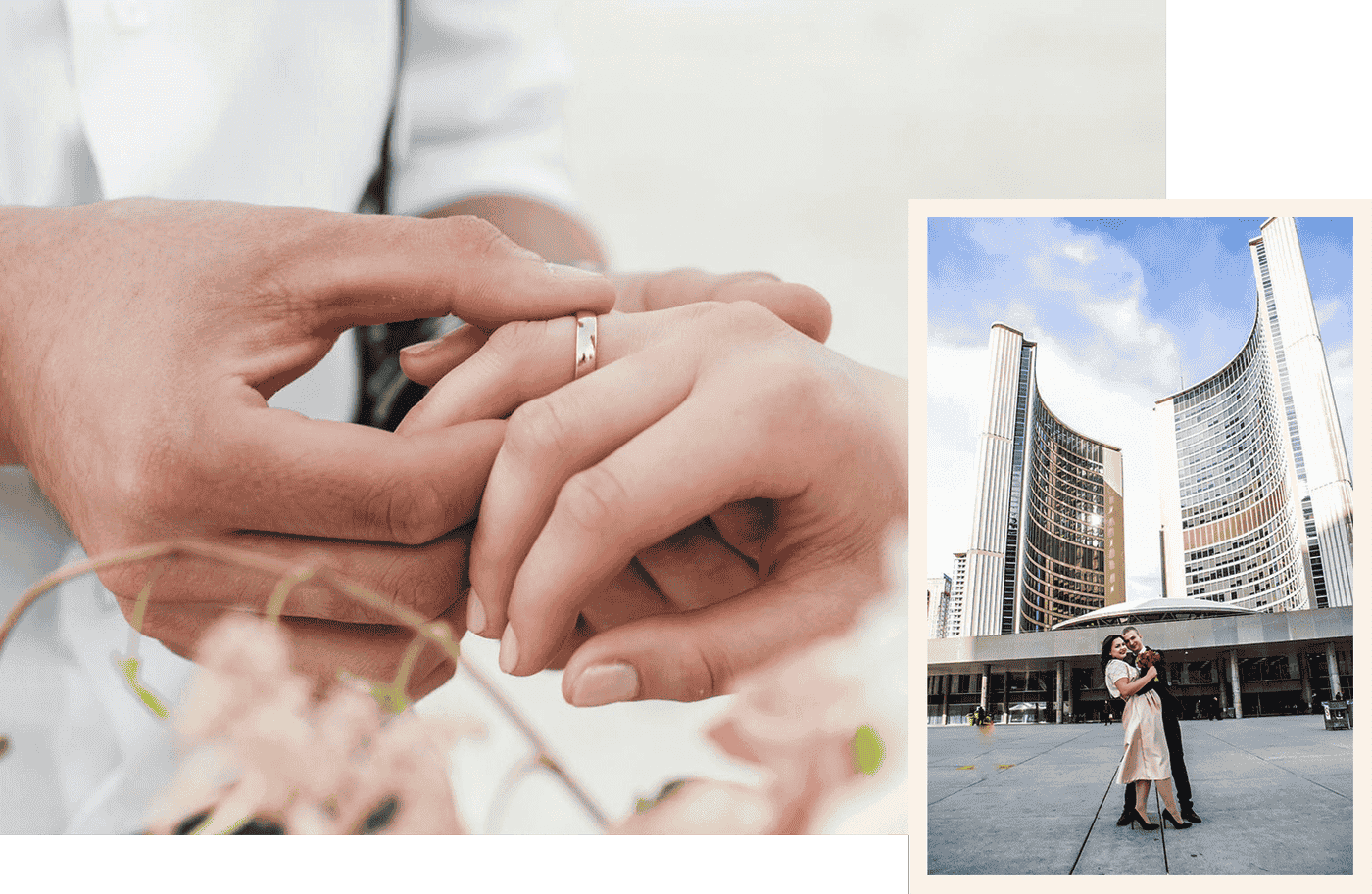 couple getting married at Toronto City Hall